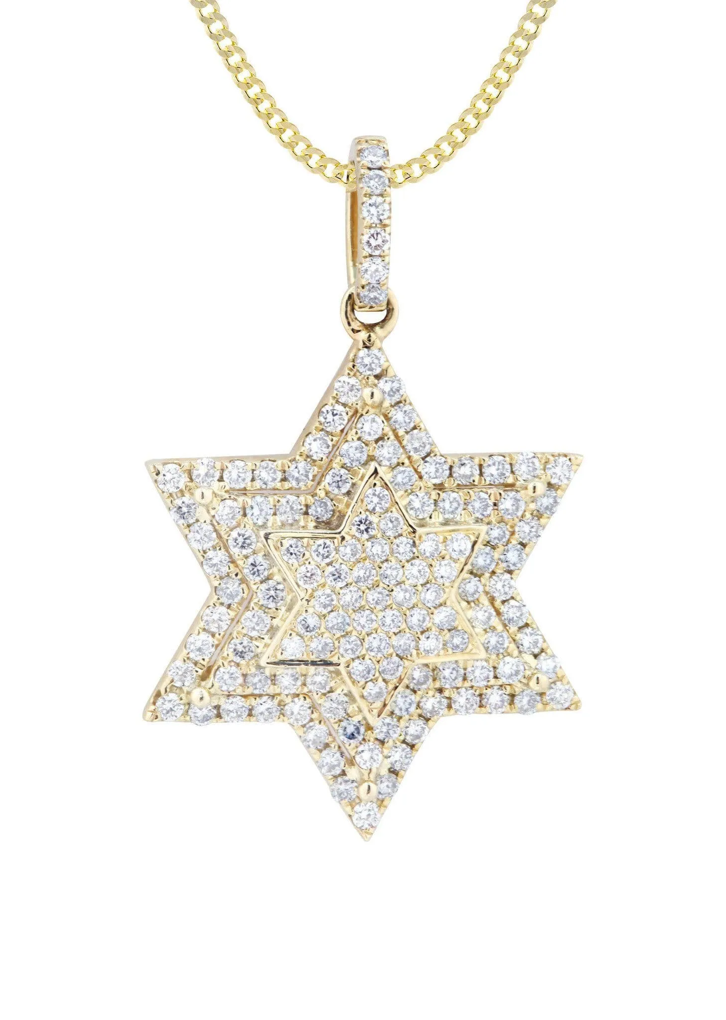 10K Yellow Gold Star Diamond Necklace  | 0.68 Carats