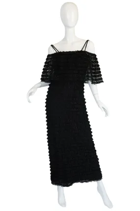 1960s Black Lace  & Net Simonetta Sheath Dress & Cape