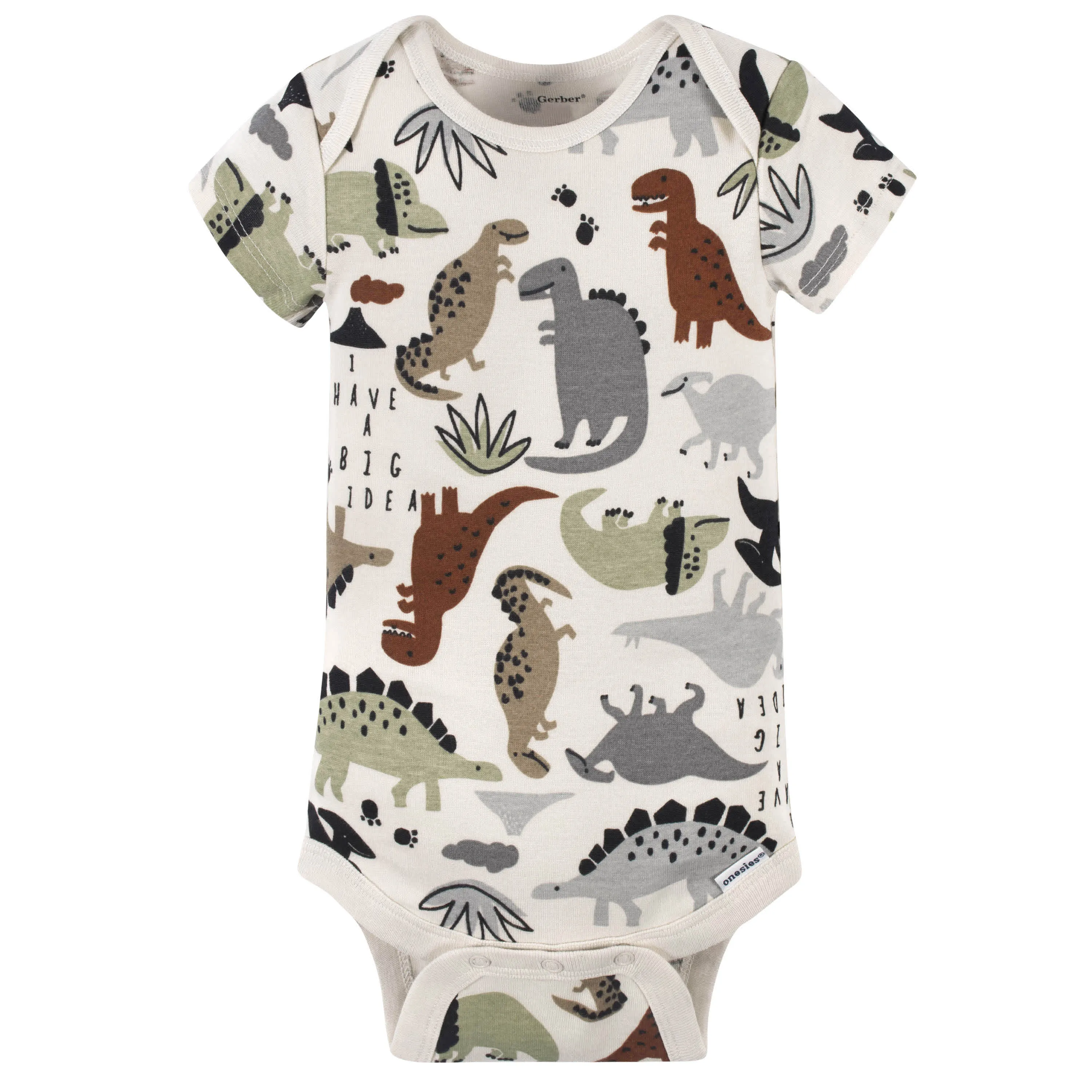 4-Pack Baby Boys Dino Short Sleeve Onesies Bodysuits