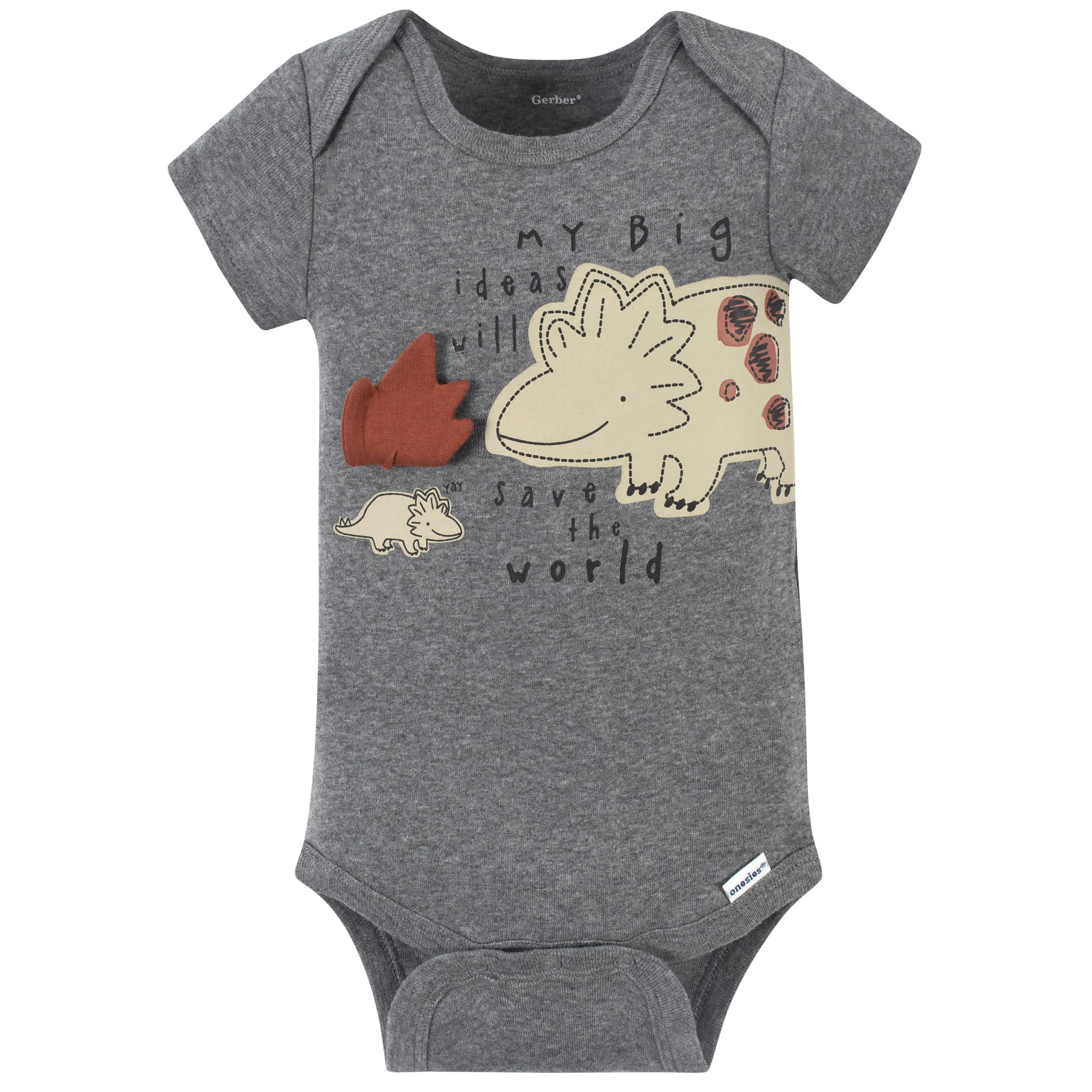 4-Pack Baby Boys Dino Short Sleeve Onesies Bodysuits