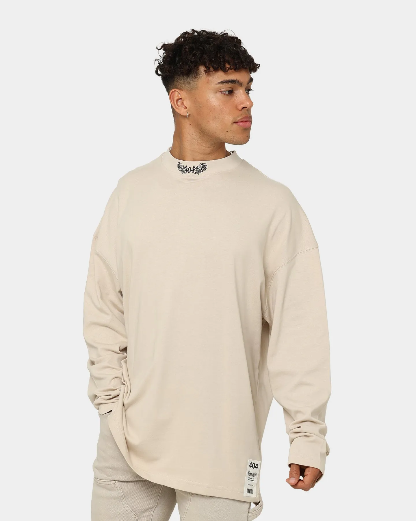 404 High Neck Long Sleeve T-Shirt Stone