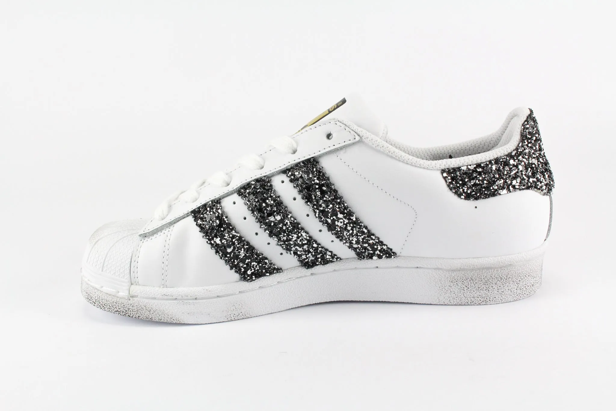 Adidas Superstar Black Silver Glitter