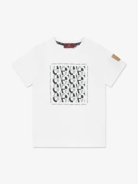 Aigner Boys Logo Print T-Shirt in White