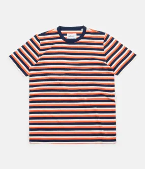 Albam Striped T-Shirt - Orange / Navy / Ecru