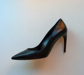 Alexander McQueen Black Leather Horn Heel Pumps