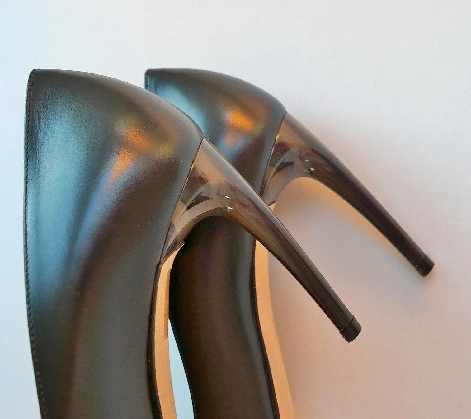 Alexander McQueen Black Leather Horn Heel Pumps