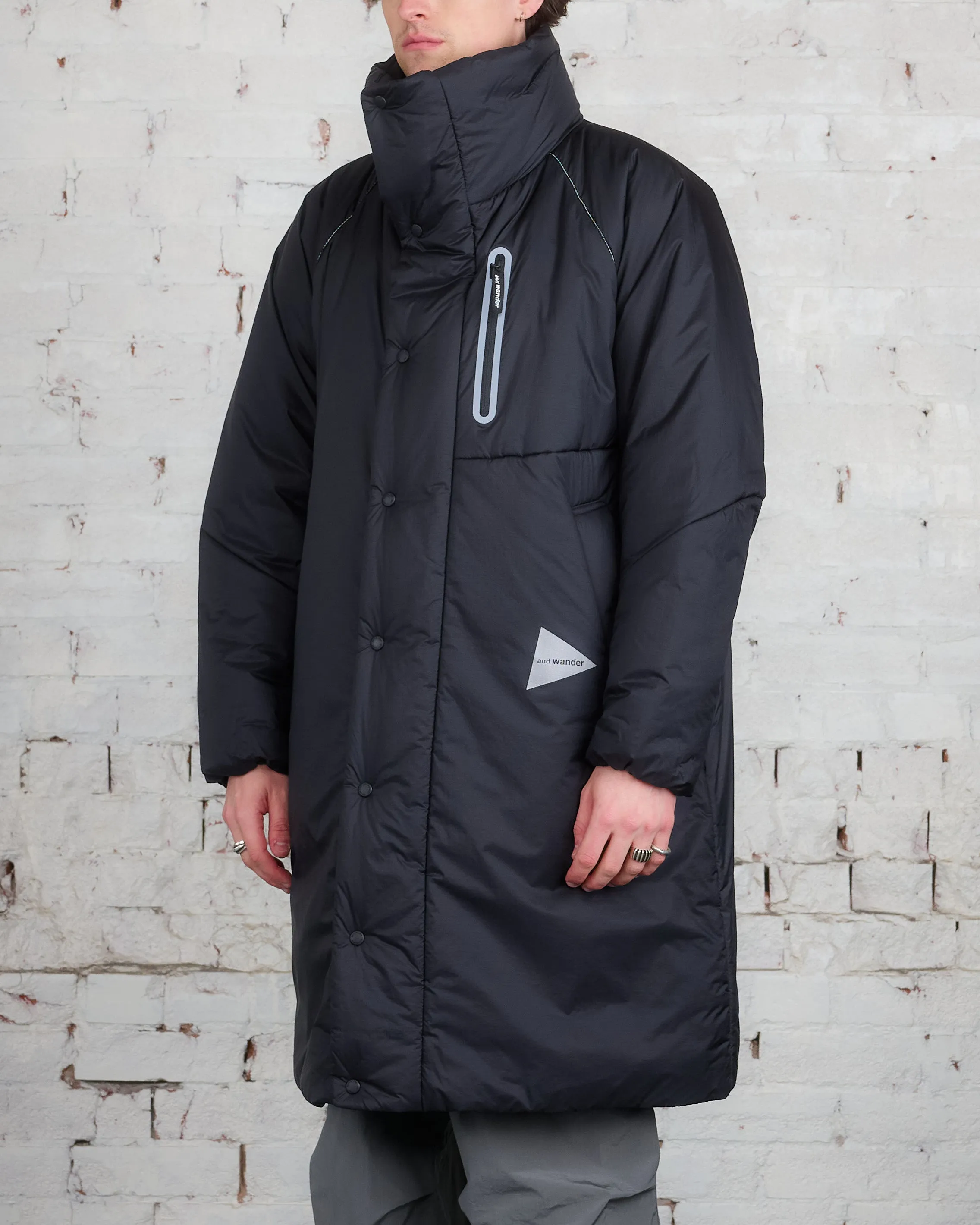 and wander Primaloft Black Ripstop Coat Black