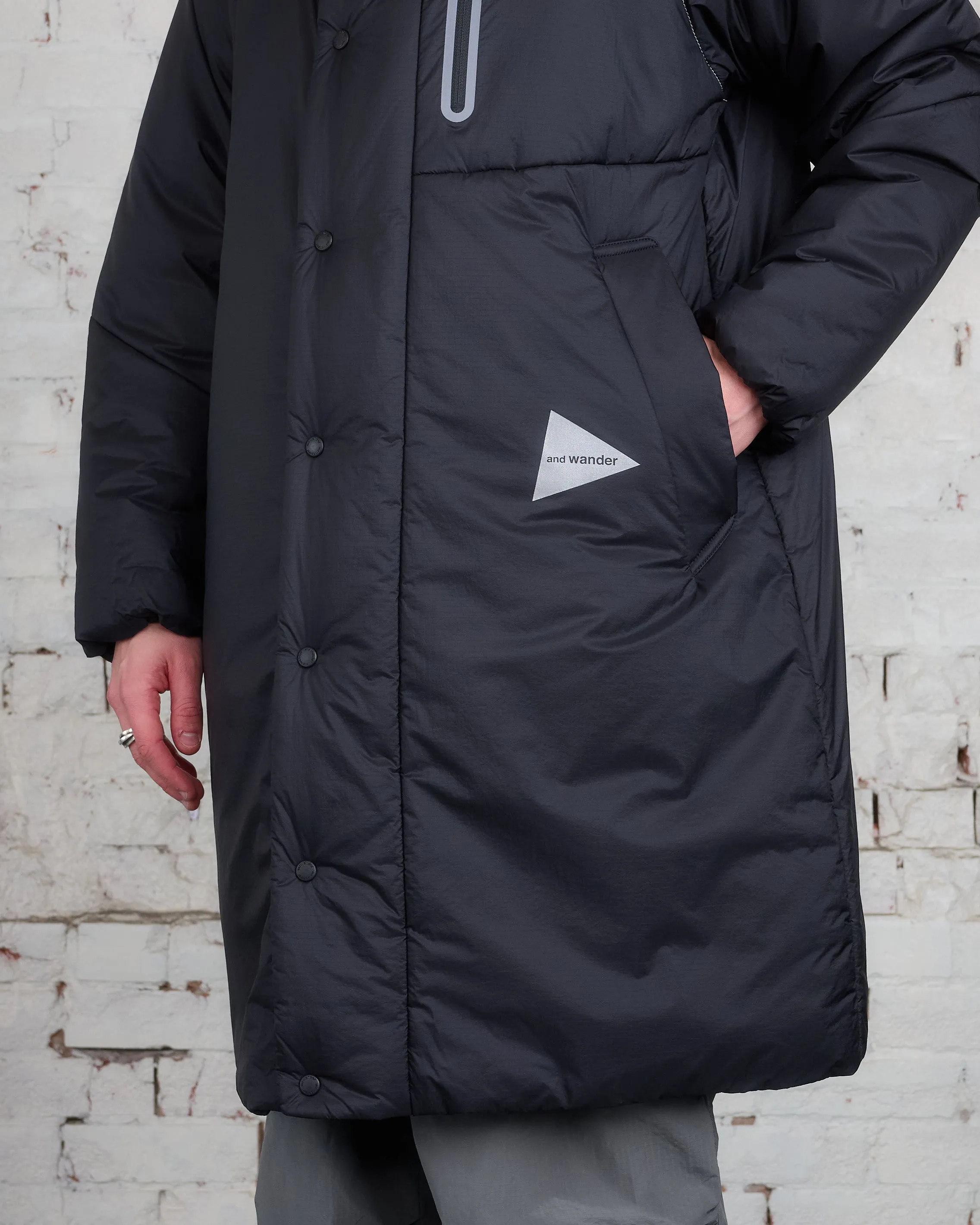 and wander Primaloft Black Ripstop Coat Black