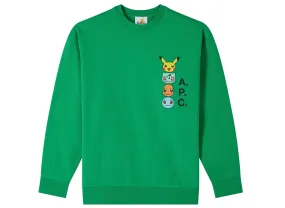 A.P.C. x Pokemon The Portrait H Sweatshirt in Green