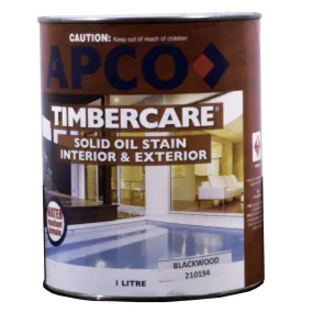 Apco Timbercare Solid Oil Stain Blackwood 1L