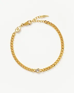 April Birthstone Chain Bracelet | 18ct Gold Plated Vermeil/Crystal