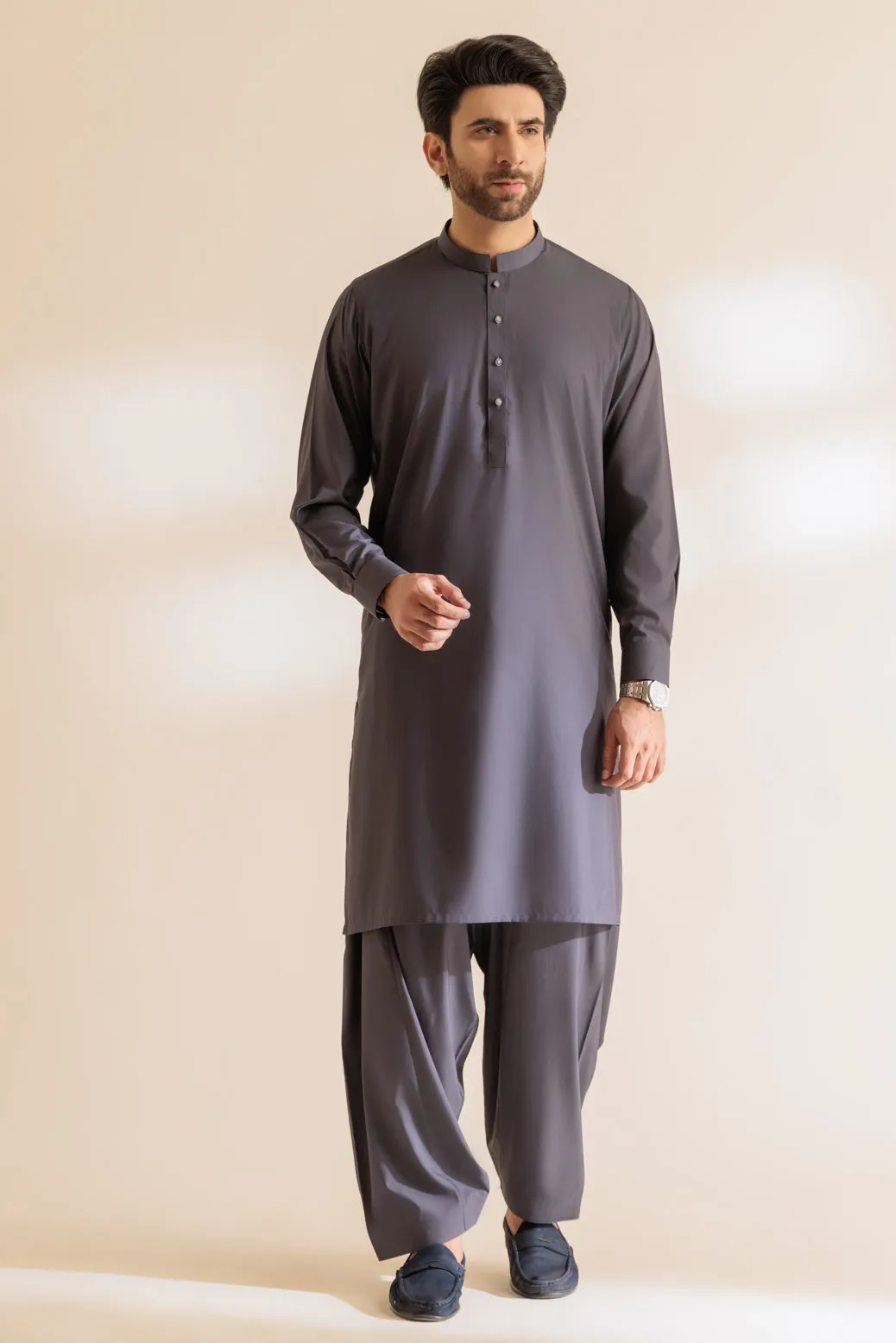 B-SAND-BLENDED-KURTA SHALWAR - (KSRS24-032) BIN 50 M8