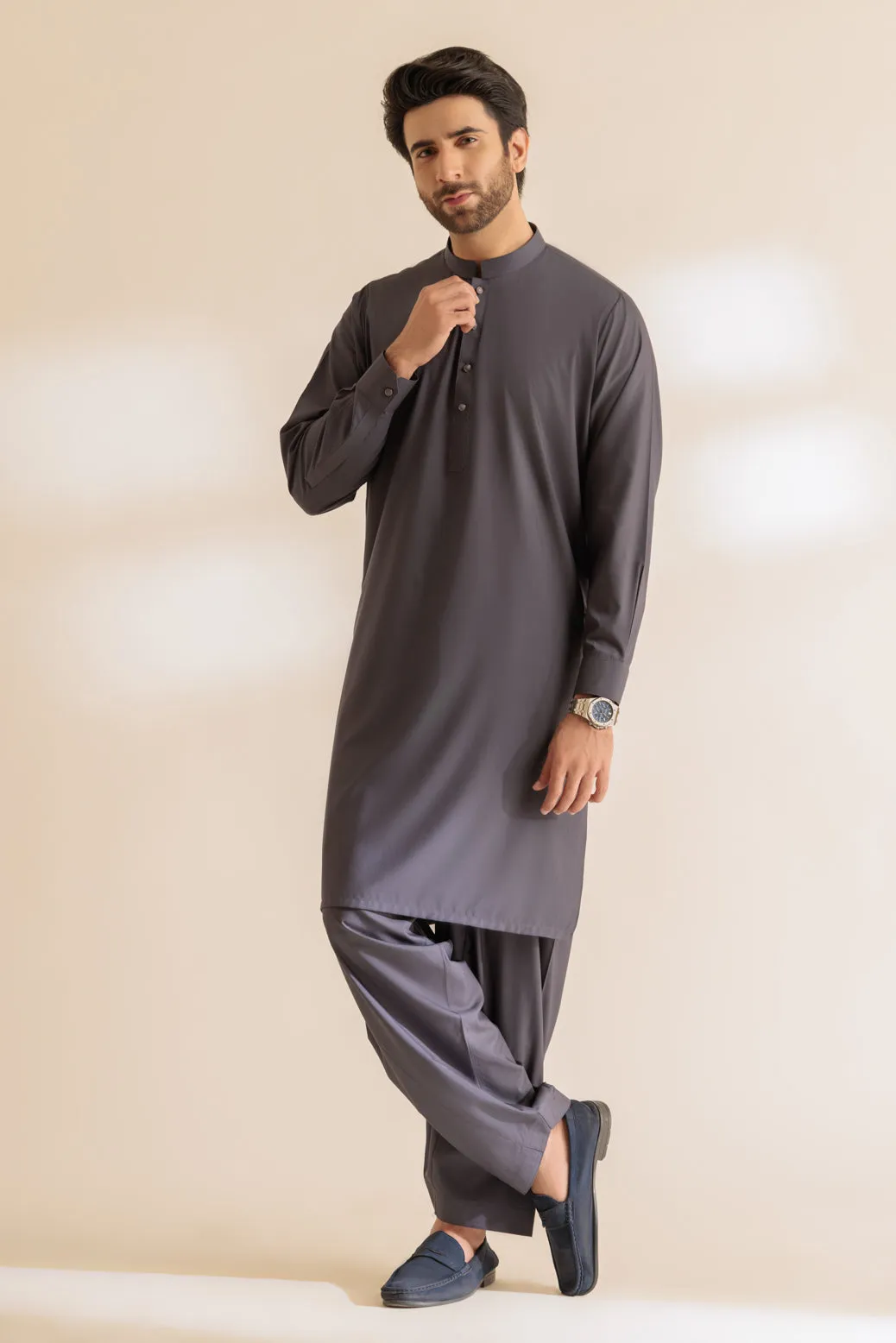 B-SAND-BLENDED-KURTA SHALWAR - (KSRS24-032) BIN 50 M8