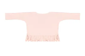 Baby & Girls Long Sleeve Fringe Top | Rose Powder