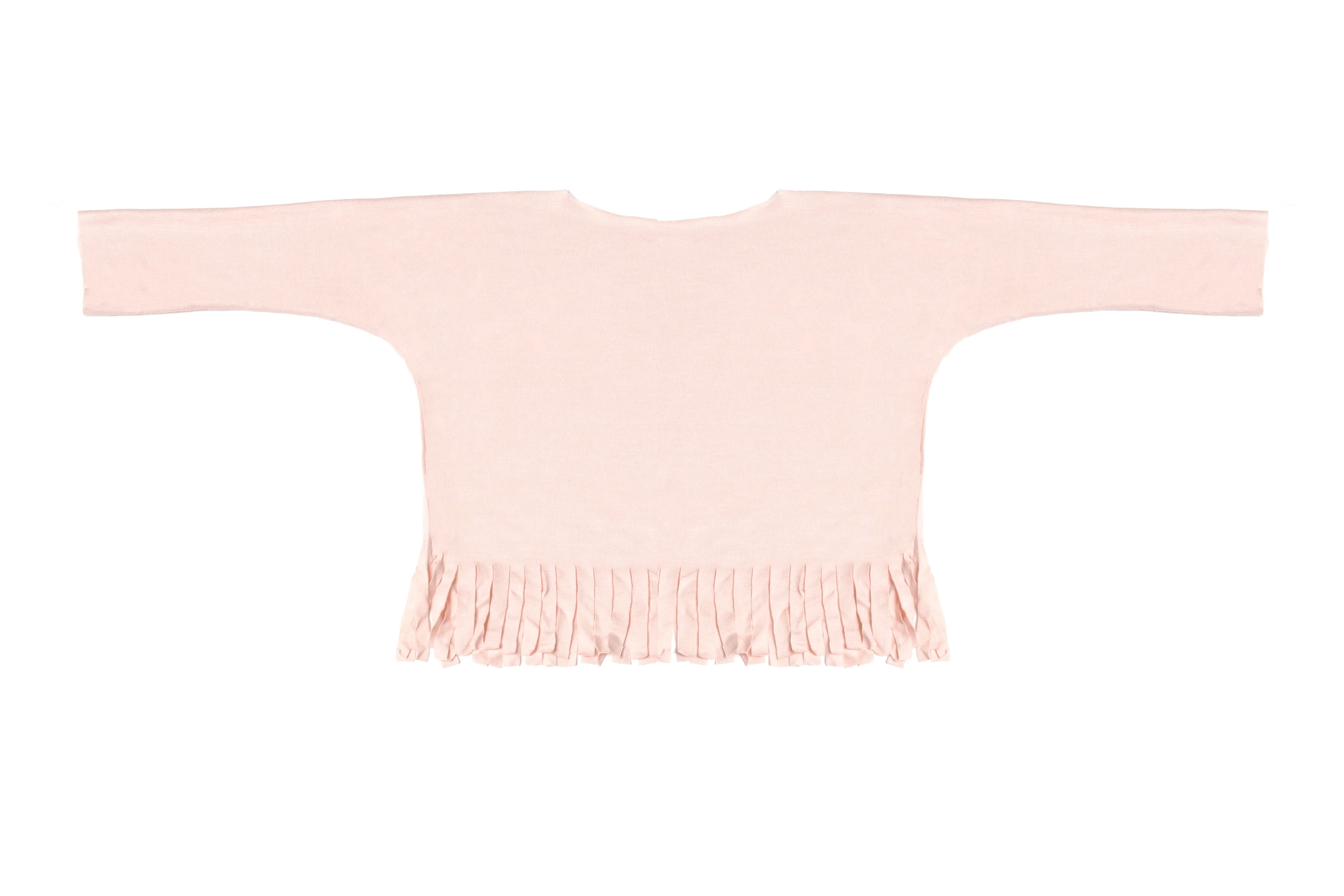 Baby & Girls Long Sleeve Fringe Top | Rose Powder