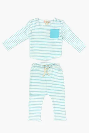 Baby Set EGG New York Bobbi - Aqua Stripe