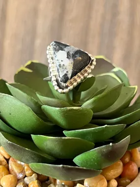 Back In Black White Buffalo Sterling Silver Ring