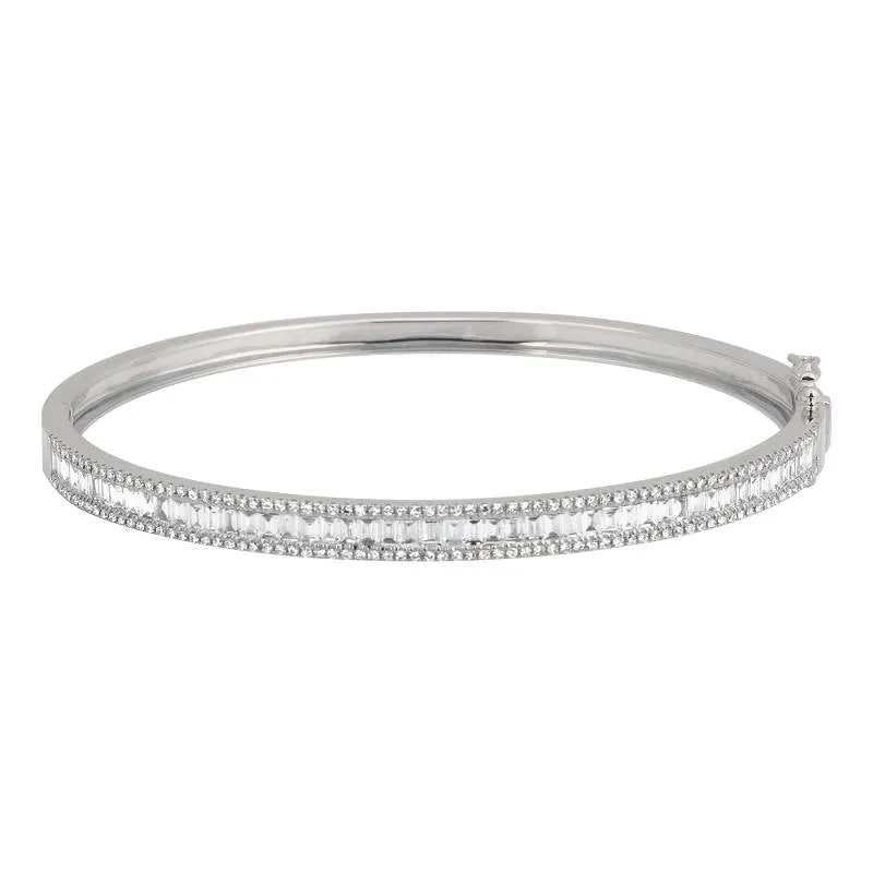 Baguette   Pavé Diamond Bangle