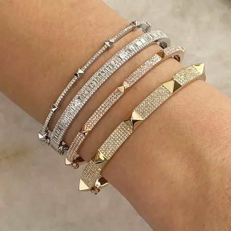 Baguette   Pavé Diamond Bangle