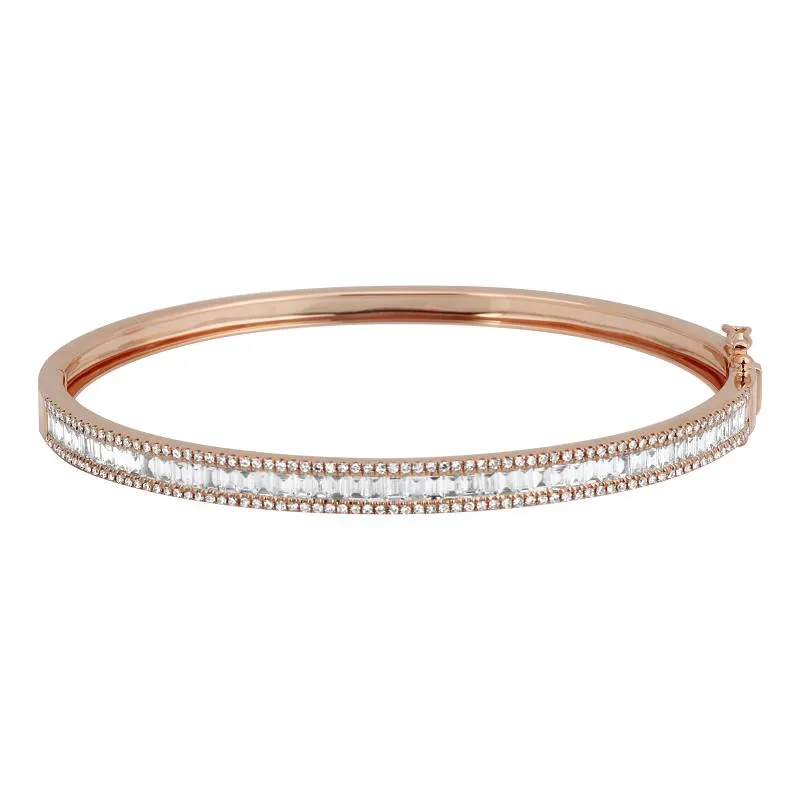 Baguette   Pavé Diamond Bangle