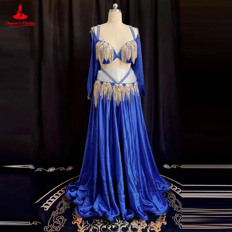 Belly Dance Costume Suit for Women Customsized Senior Bra Top split Long Skirt 2pcs Female Children Oriental Dance Clothing