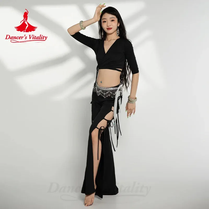 Bellydance Clothing Customized Long Sleeved Top Light Luxury Diamond Pants Oriental Dance Professional Performance Clothing