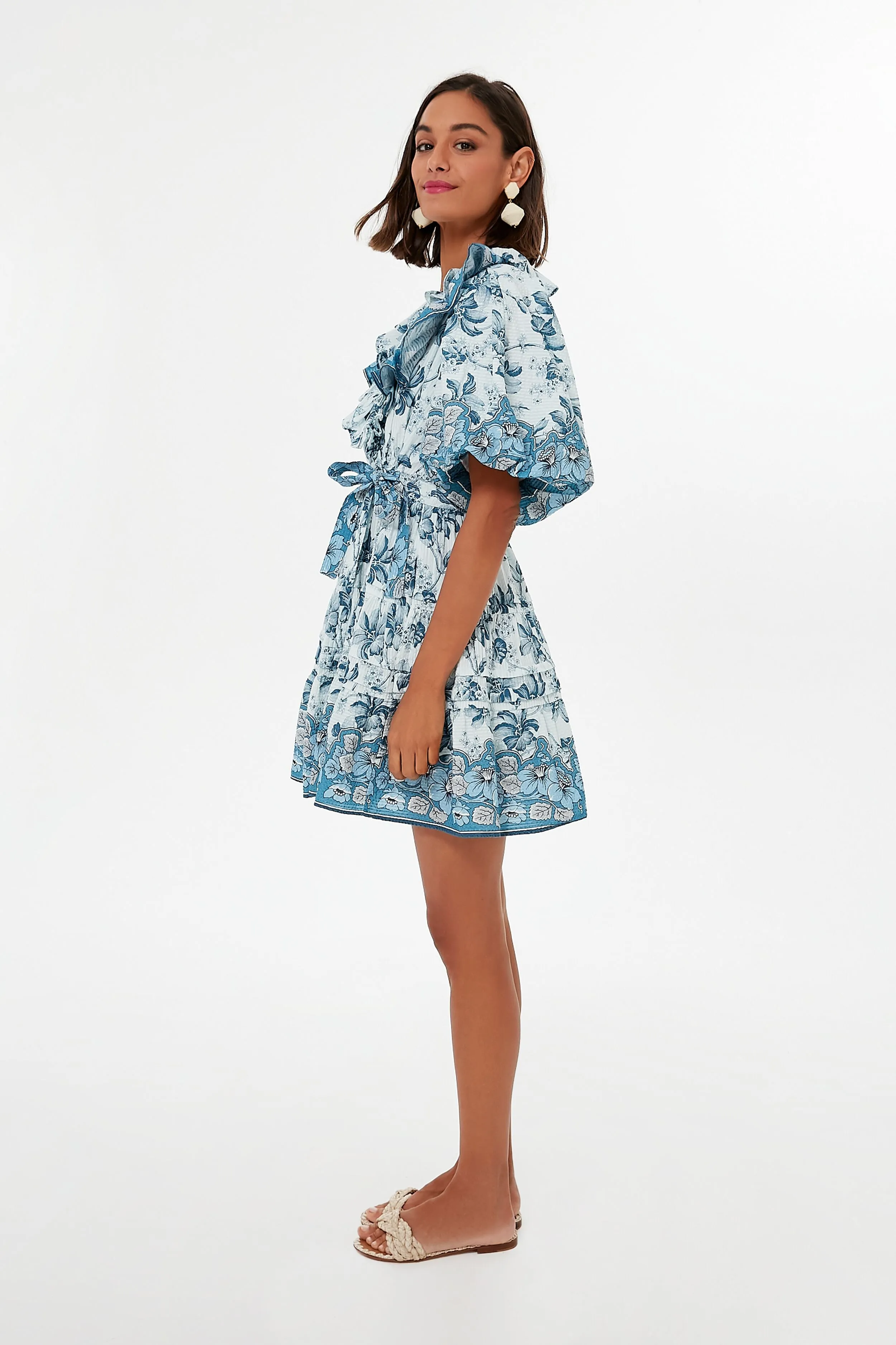 Beryl Blue Print Remy Mini Dress