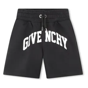 Black Logo Print Track Shorts