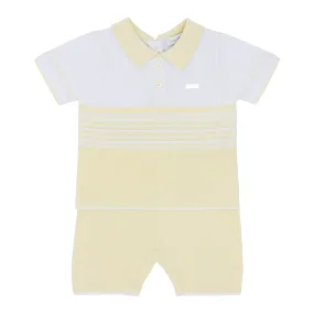 Blues Baby Boys Sassari Collection Yellow Knitted Polo Shirt & Shorts Set