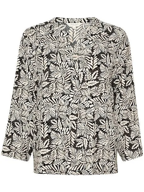 Blusenshirt Petine PW black leaf print