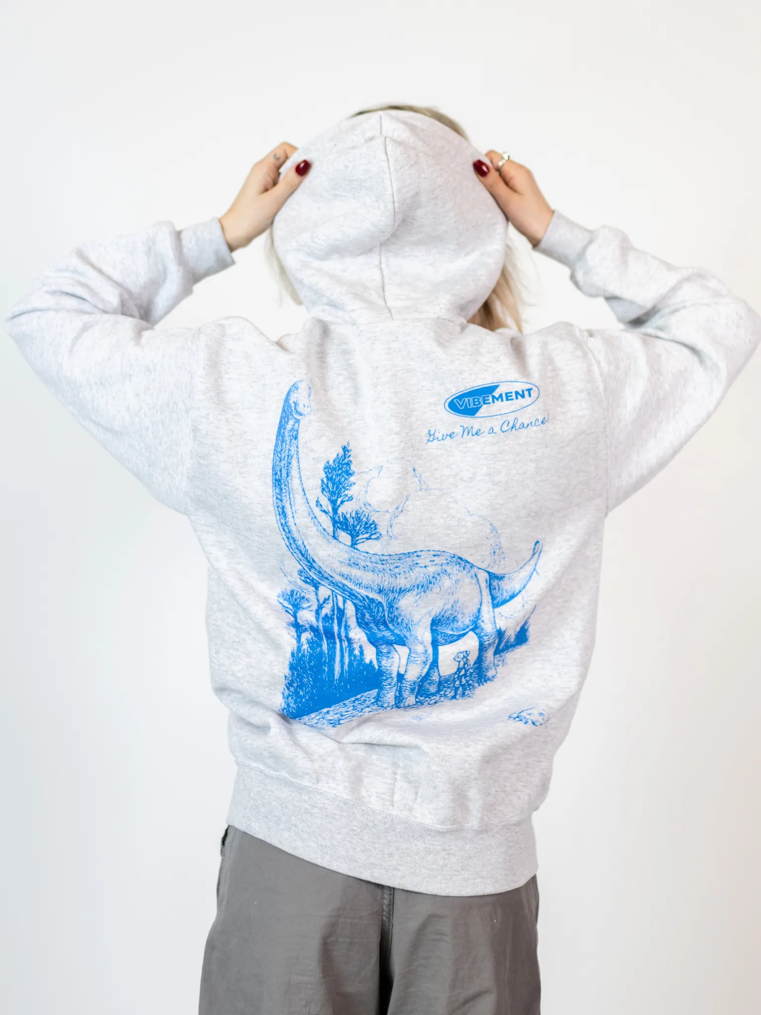 CHANCE HOODIE (rygprint) - GRÅ