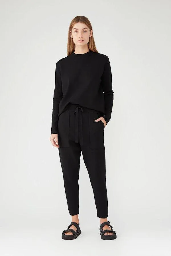 Charlton Relaxed Viscose Pant Black