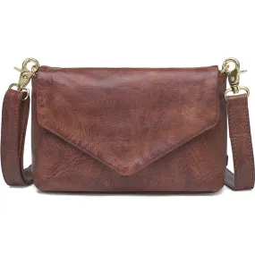 Classic crossover bag in soft leather quality / 16014 - Brandy