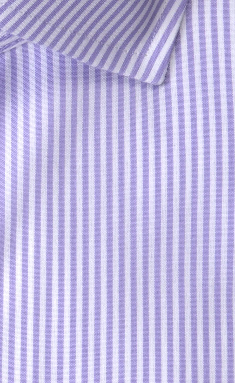 Classic Fit Lavender Bengal Stripe English Spread Collar Supima® Cotton Non-Iron broadcloth Dress Shirt