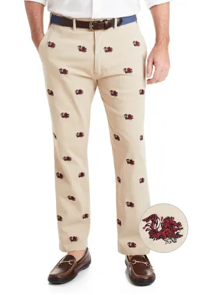 Collegiate Stretch Twill Pant Khaki with South Carolina Gamecocks