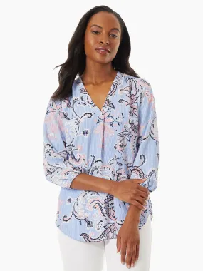 Crepe de Chine V-Neck Kelly Blouse