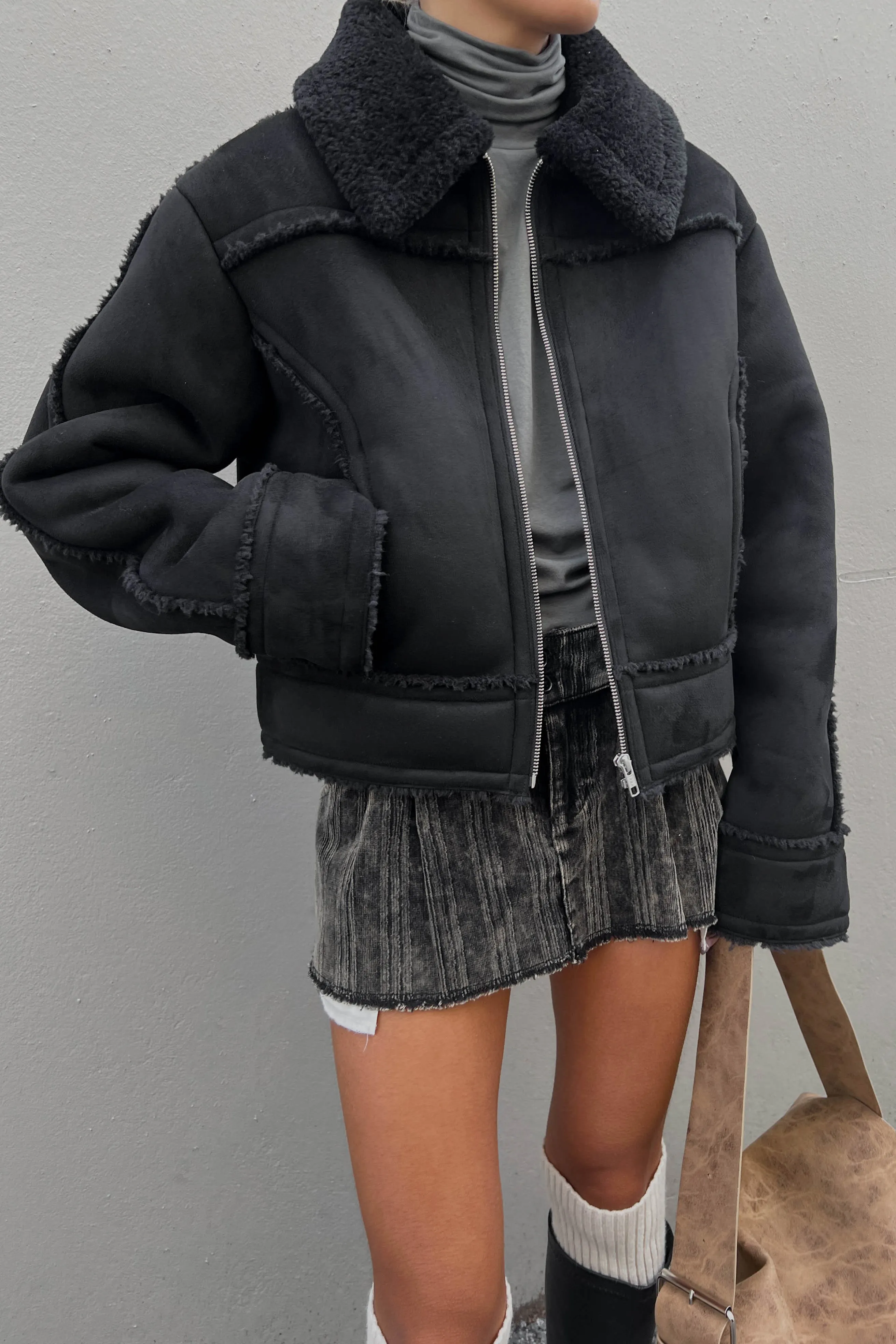 CROPPED SHERPA JACKET