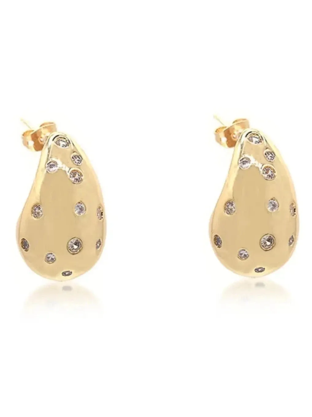 CZ Cluster Teardrop Earrings