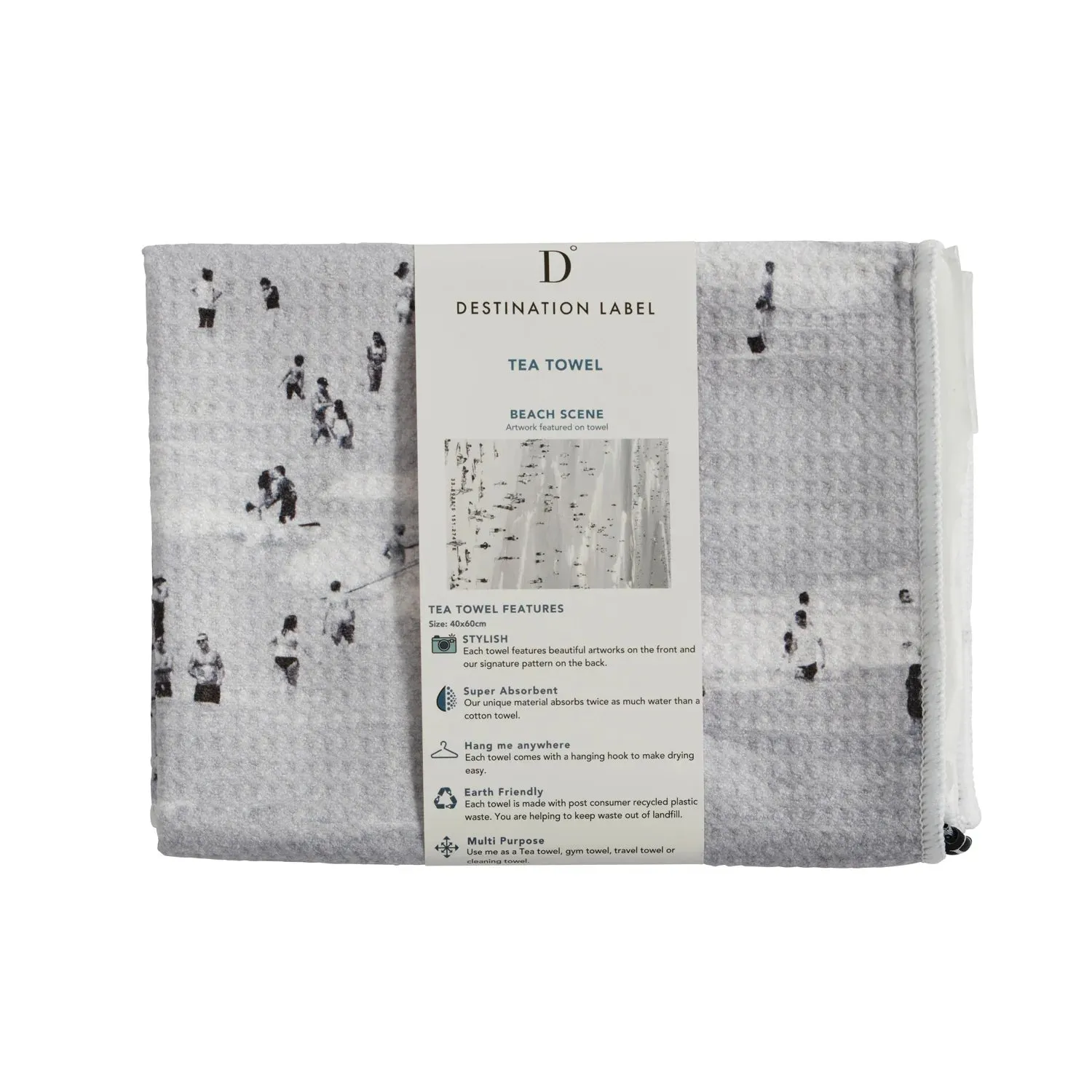 DESTINATION TOWELS Tea Towel BEACH SCENE