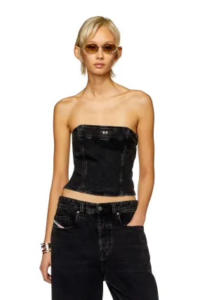 Diesel De-Ville-D Denim Strapless Top Black