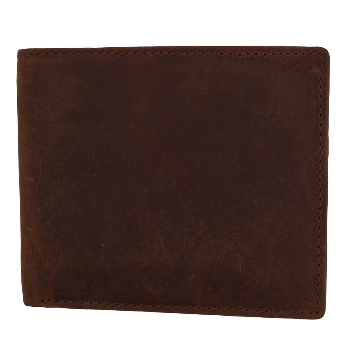 Distressed RFID Leather Slim Bifold Wallet