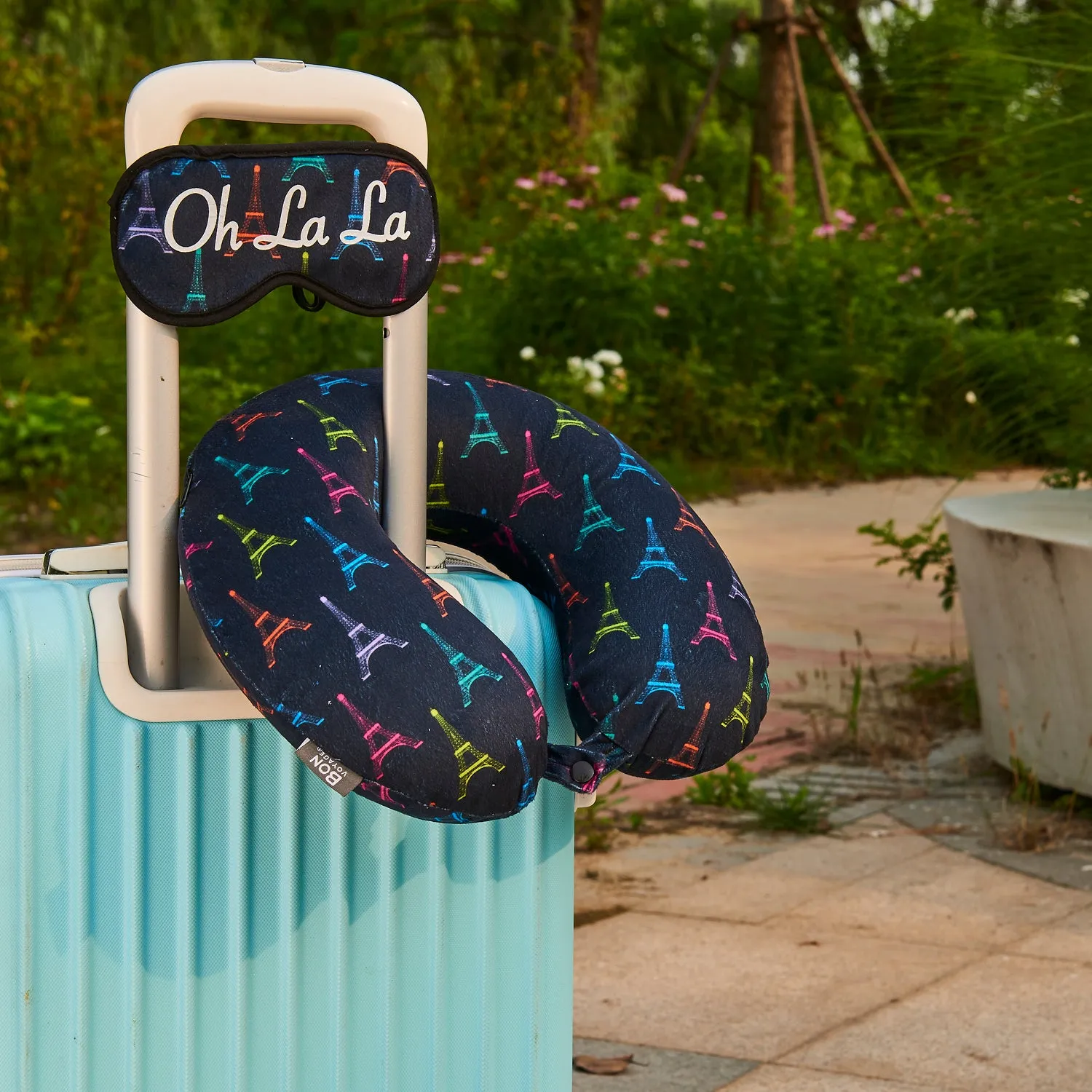 Eye Mask Memory Foam Travel Neck Pillow - OH LA LA