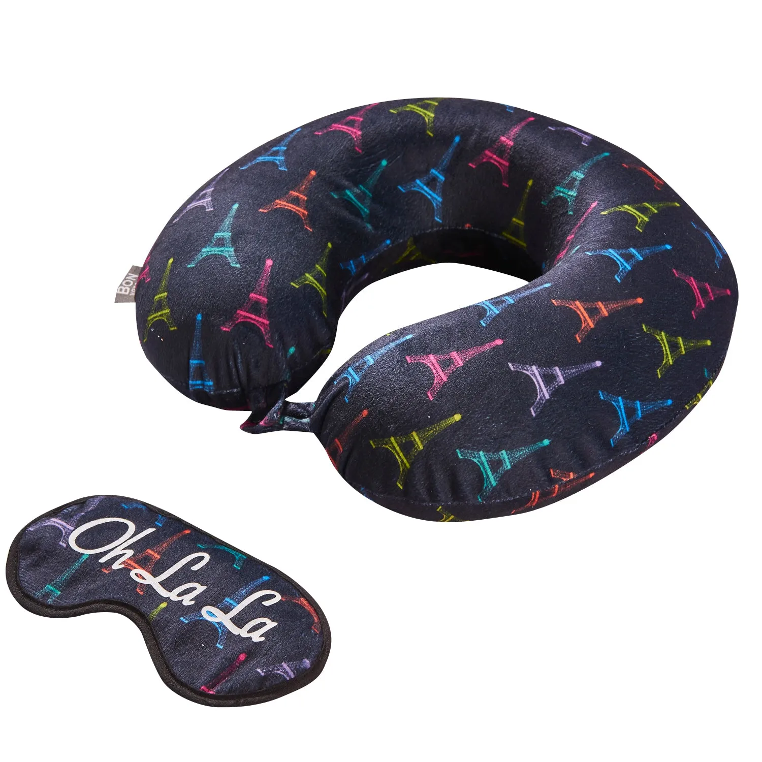 Eye Mask Memory Foam Travel Neck Pillow - OH LA LA