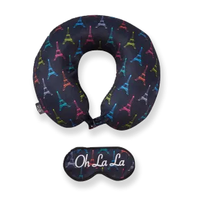 Eye Mask Memory Foam Travel Neck Pillow - OH LA LA