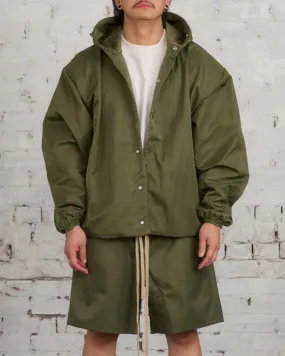 Fear of God Essentials Textured Nylon Hooded Jacket Military