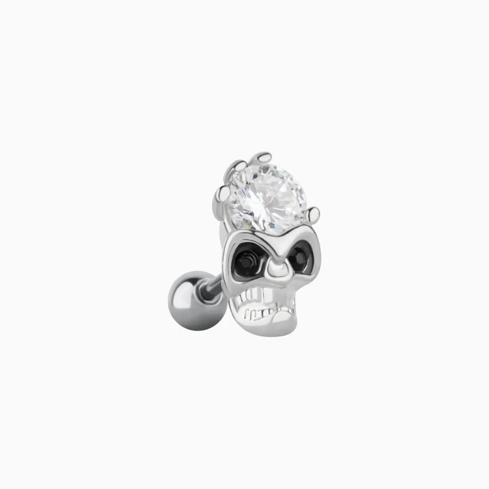 Glittering Skull Stud