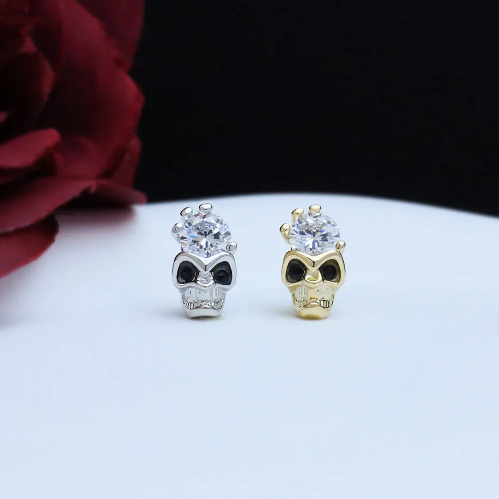 Glittering Skull Stud