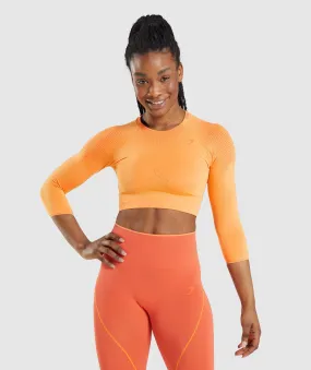 Gymshark Apex Seamless Crop Top - Apricot Orange/Papaya Orange