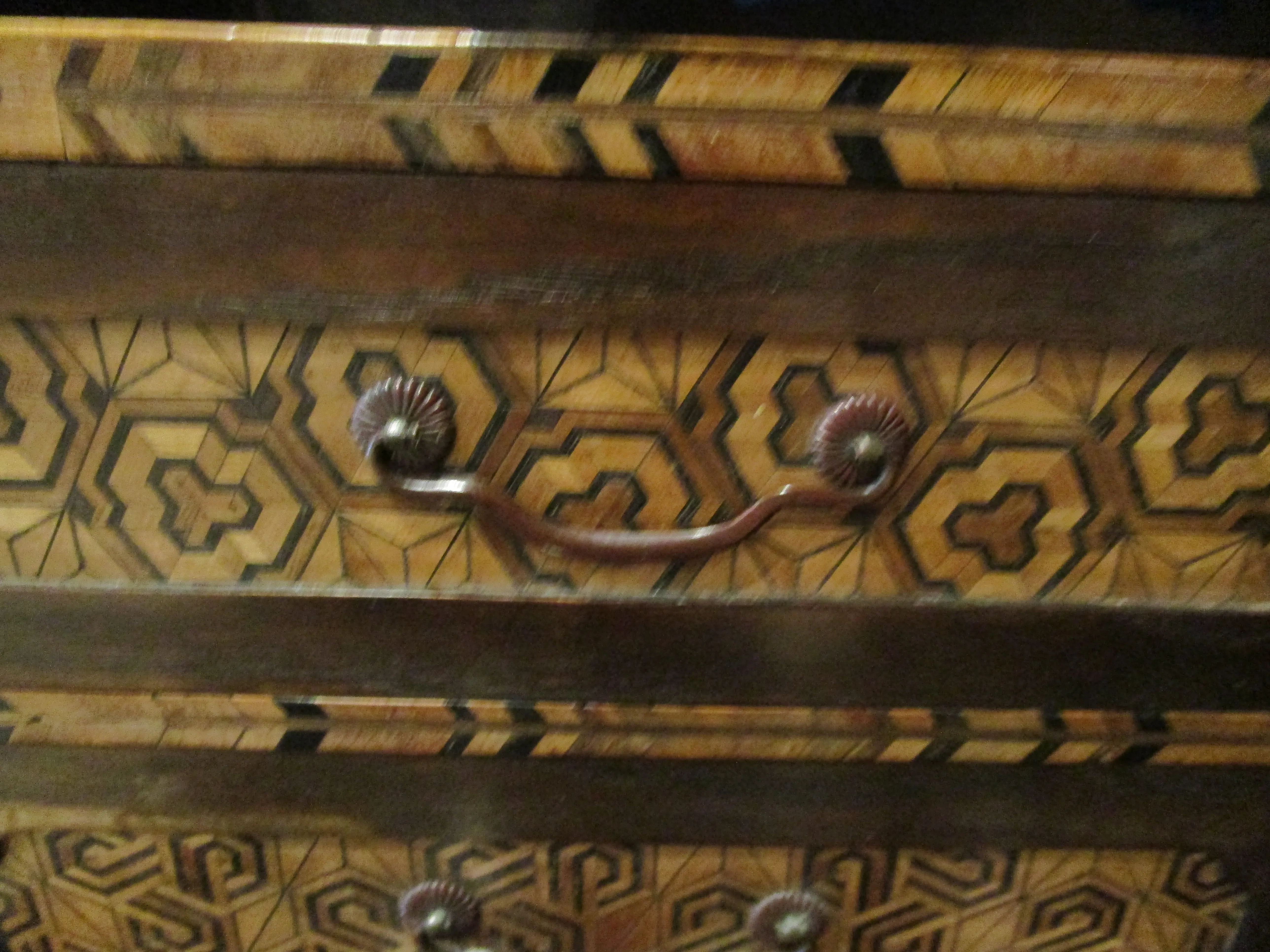 Japanese Marquetry And Fretwork Shodana Cabinet Antique Meiji Period c1900