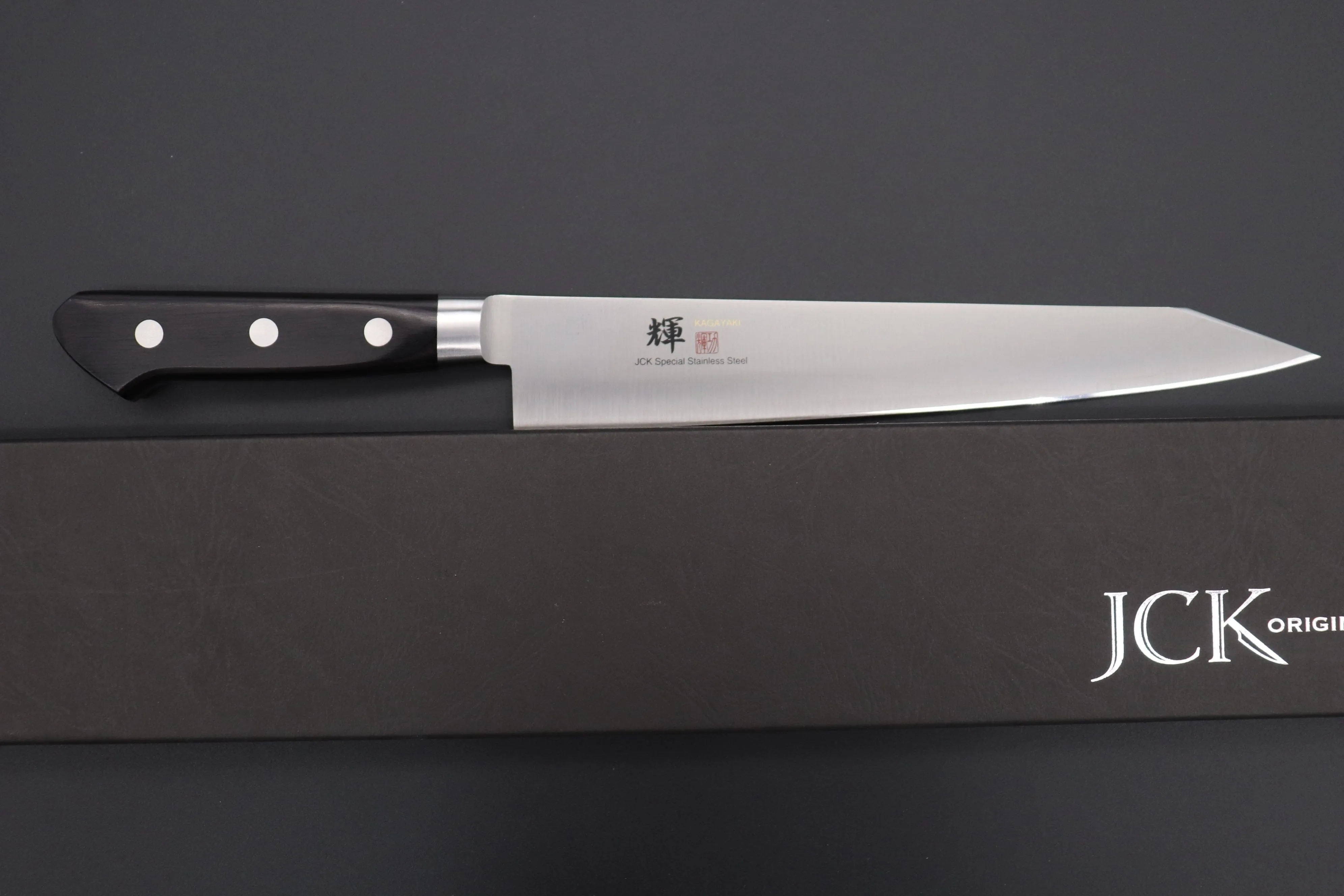 JCK Original Kagayaki Basic Series KG-9KES Kiritsuke Sujihiki 240mm (9.4 Inch, Special Order Made, Kiritsuke Blade Version)